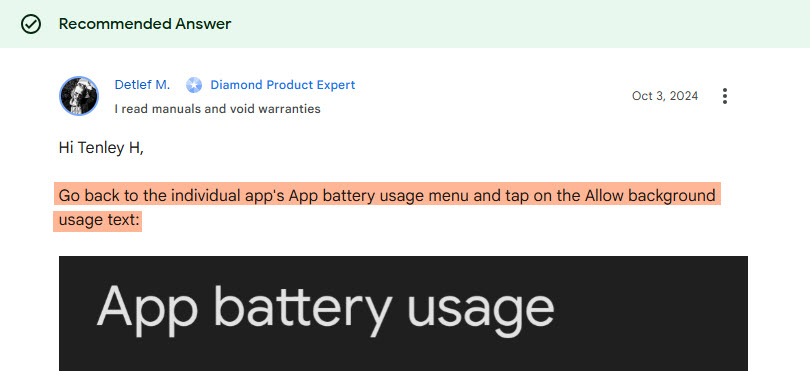 do not restrict battery usage on google pixel phone for calendar sync