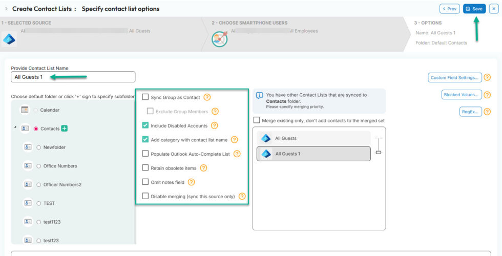 sync active directory contacts to android phones