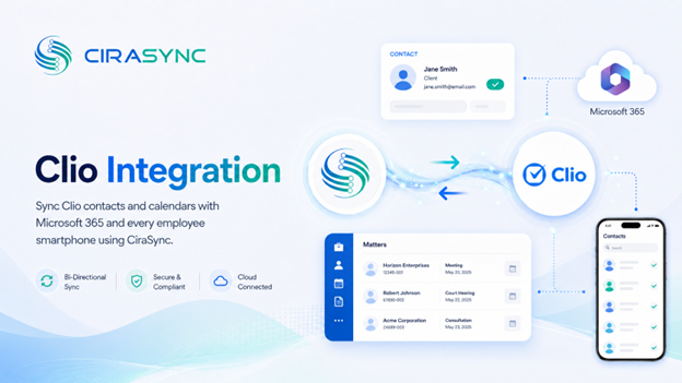 An image of CiraSync's integration into Clio
