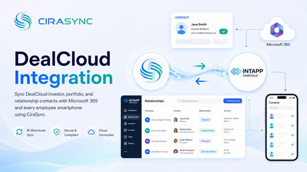 An image of CiraSync's integration with Intapp (formerly Dealcloud).